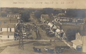 c1907 RPPC Postcard Scribner NE Stock Show Main Street Scene Dodge Co Horsedrawn