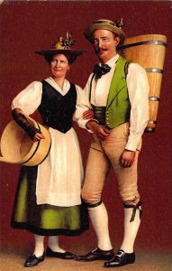 c.'07,  Europe Charm Costumed Women, #220 Vignerons vaudois, Old Zurich Postcard