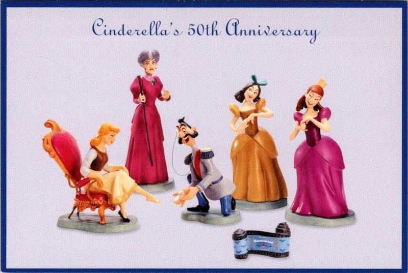 Advertising  CINDERELLA'S 50TH ANNIVERSARY Disney Animation Movie  4X6 Postcard