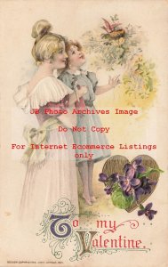 Valentine Day, Winsch 1911 No WIN121-1, Mother & Daughter Watch Bird's Nest