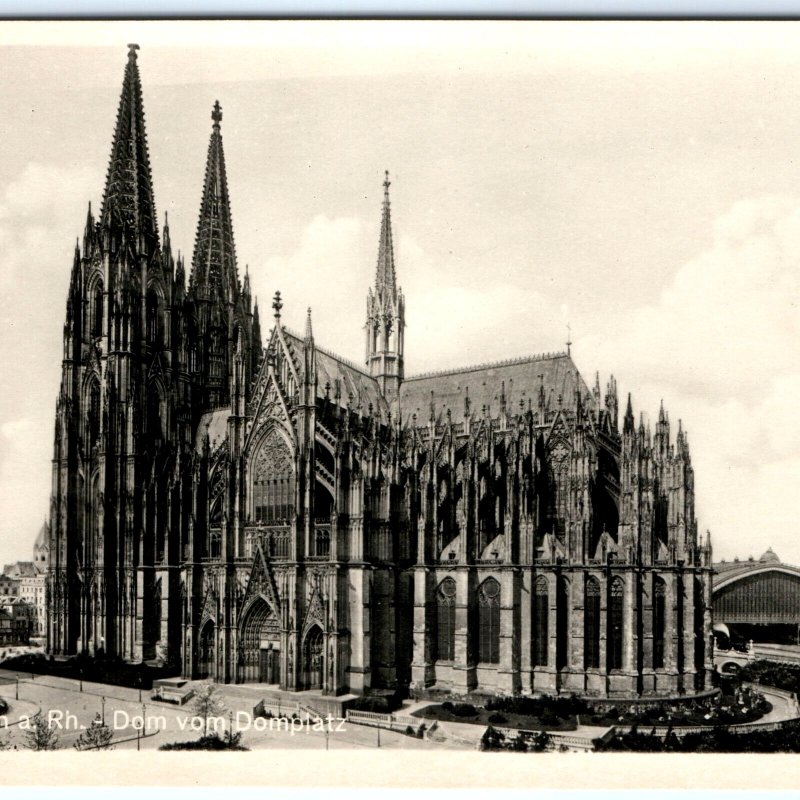 c1920s Cologne Germany Cathedral Domplatz RPPC Postcard Catholic Church Koln A70 