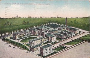 Boston MA, City Hospital, 1909, Medical, Medicine, Aerial View Postmark