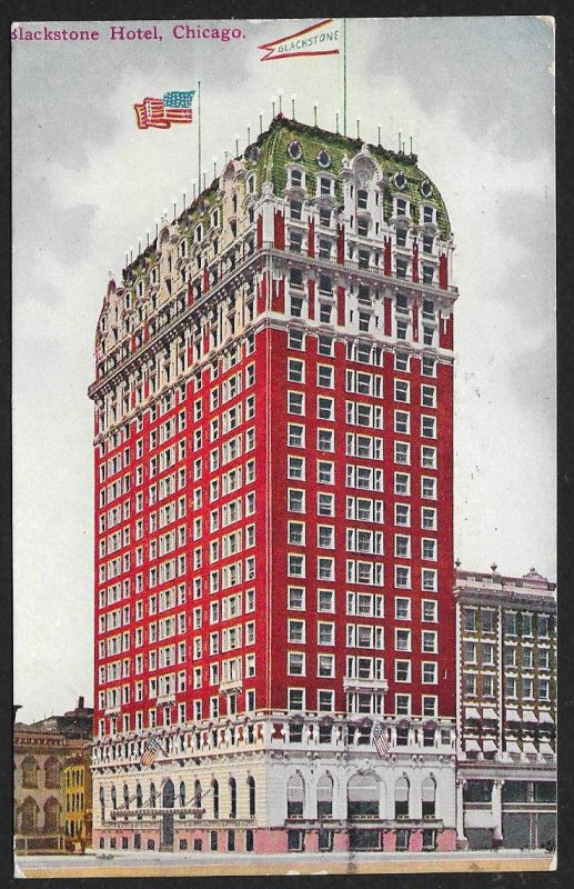 Blackstone Hotel Chicago Illinois Used c1910