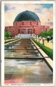 Chicago Illinois ILL, 1934 Terrazo Promenade and Adler Planetarium, Postcard