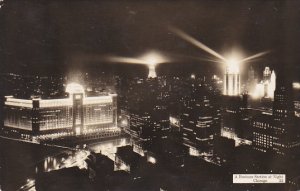 Illinois Chicago Business Section At Night 1932 Real Photo