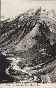 Illecillewaet Valley and Loop Glacier British Columbia BC on CPR Postcard H62