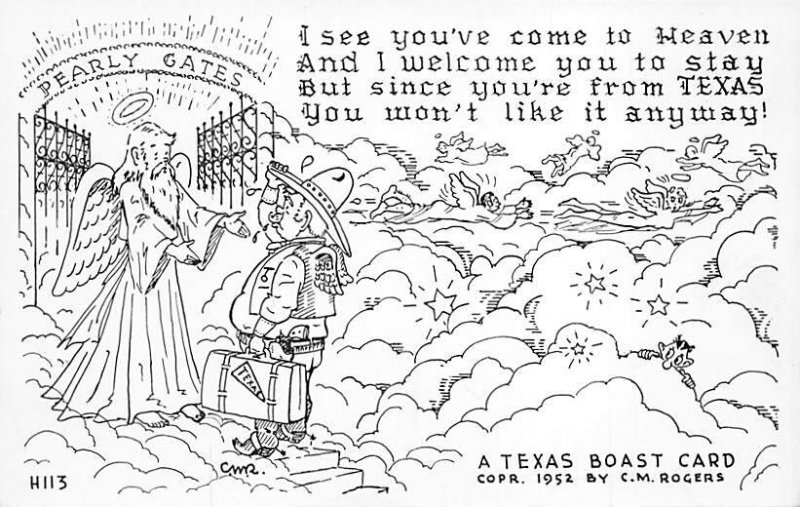 Artist CM Rogers Texans - Comic, Texas TX  