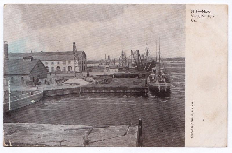 1901-1907 Norfolk VA Virginia US U.S. Navy Yard Boats Harbor RARE UDB Postcard