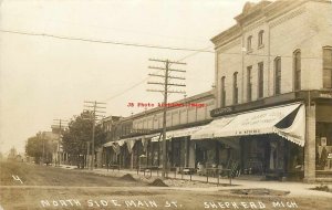 MI, Shepherd, Michigan, RPPC,  Main Street, North Side, Business Section, Photo