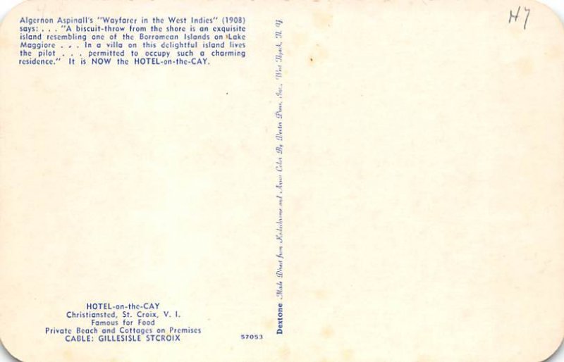 Hotel on the Cay Virgin Islands St Croix Postcard