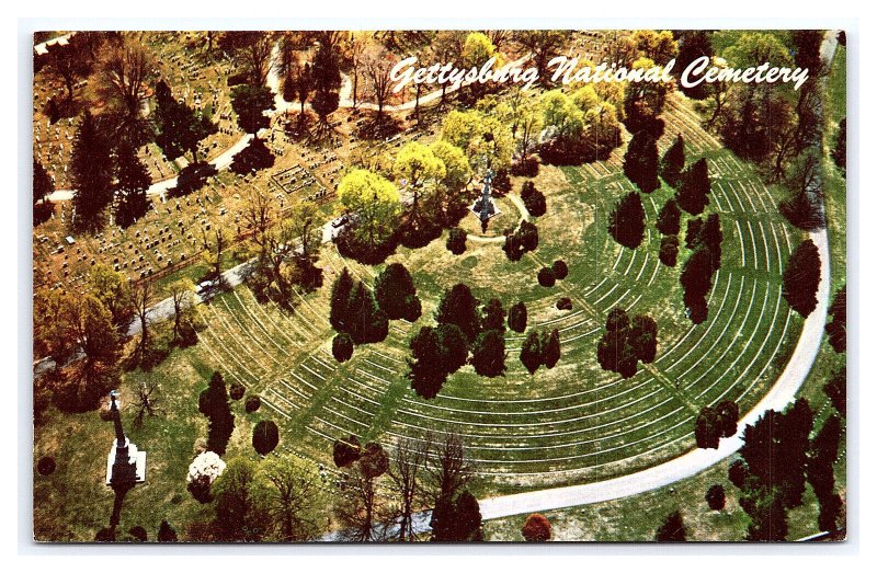 The National Cemetery Gettysburg, PA. Pennsylvania Aerial View Postcard
