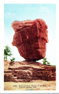 1920s Balanced Rock Garden of the Gods Colorado Springs CO Postcard (2)