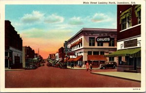 Postcard Main Street, Looking North in Jonesboro, Arkansas~2061