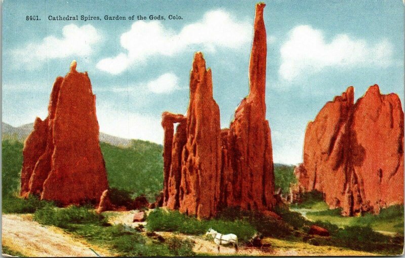 Cathedral Spires Garden Gods Colorado CO Postcard VTG UNP Vintage Unused  