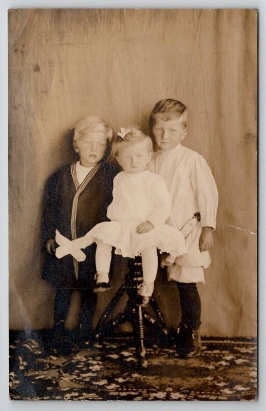 RPPC Hannaford ND Darling Blonde Edwardian Children Real Photo Postcard S23