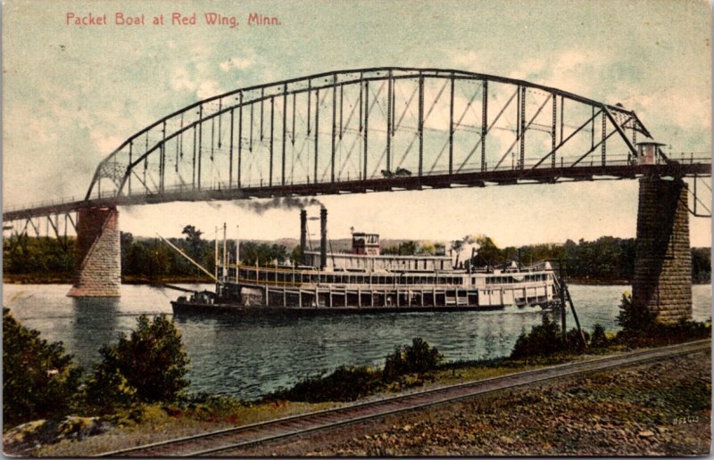 Postcard Packet Boat at Red Wing, Minnesota