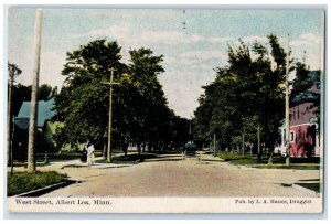c1910 West Street Exterior House Albert Lea Minnesota Vintage Antique Postcard