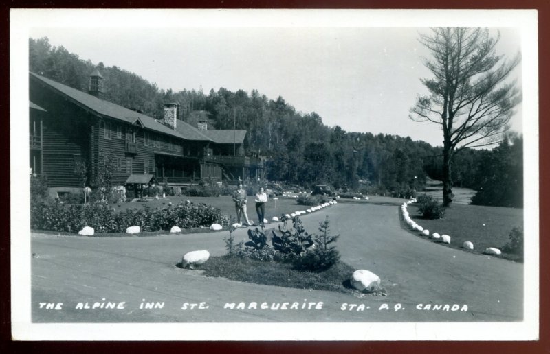 h2128 - STE. MARGUERITE Quebec 1940s Alpine Inn. Real Photo Postcard