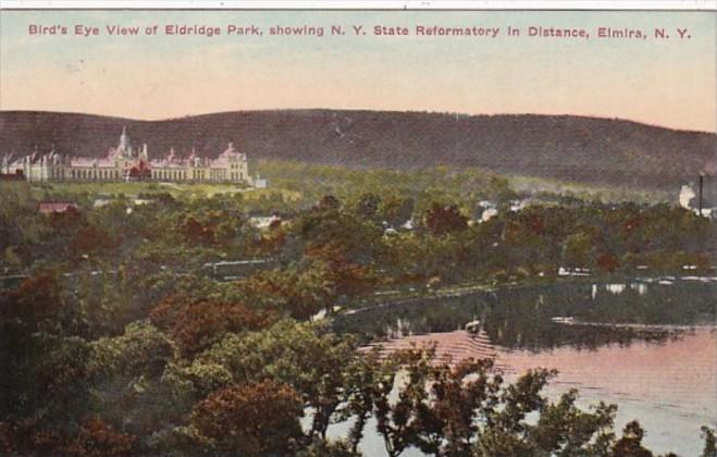 New York Elmira Birds Eye View Of Eldridge Park With New York State Reformato...