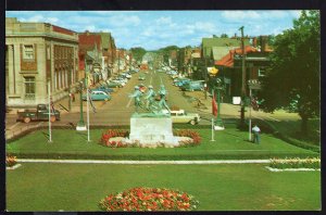 PEI Great George Street War Memorial CHARLOTTETOWN older cars Chrome 1950s-1970s