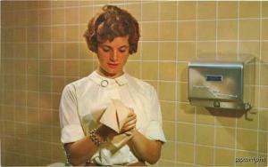 Woman Model Paper Towel Advertising Postcard