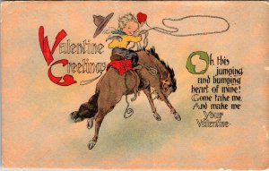 Valentine Boy Riding Horse BIN