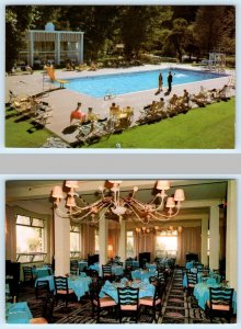 2 Postcards HARRISON HOT SPRINGS, B.C. Canada ~ Swimming Pool GARDENIA ROOM