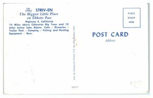 1950s/60s The Striv-En, Ebbetts Pass, Highway 4, CA Postcard *4W