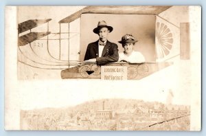 Hot Spring Arkansas AR Postcard RPPC Photo Surreal Airplane Prop Dual View