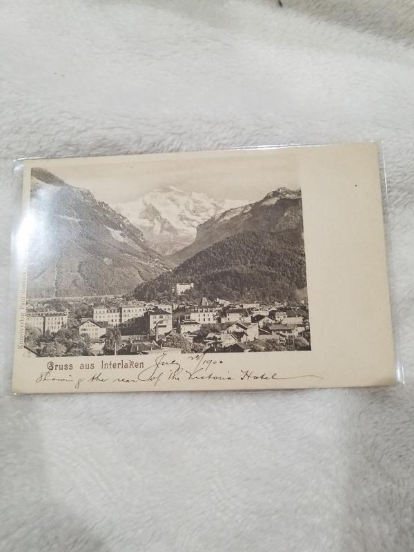 Antique Postcard entitled Gruss aus Interlaken Switzerland 