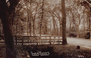 INCE WOODS LANCASHIRE ENGLAND~ROW OF BICYCLES~1900s REAL PHOTO POSTCARD