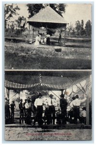 c1910 Multi-View Springs Park Dance Party Mineral Springs Arkansas AR Postcard