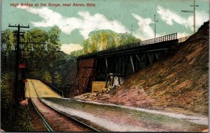 USA High Bridge at the Gorge near Akron Ohio Vintage Postcard 03.18