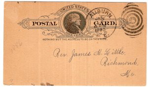 United States One Cent Postal Card, 1890