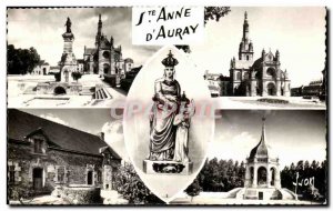 Old Postcard Sainte Anne D Auray Staue Ste Anne Fountain and the Basilica