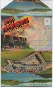 Fort Ticonderoga - New York - Linen Vintage Postcard Folder