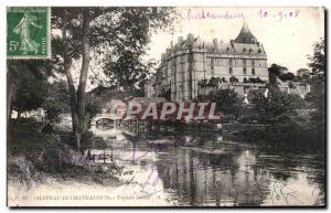 Old Postcard Chateau De Chateaudun West Facade Fisherman