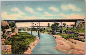 Santa Rosa New Mexico NM, Two Bridges On The Pecos, River, Vintage Postcard