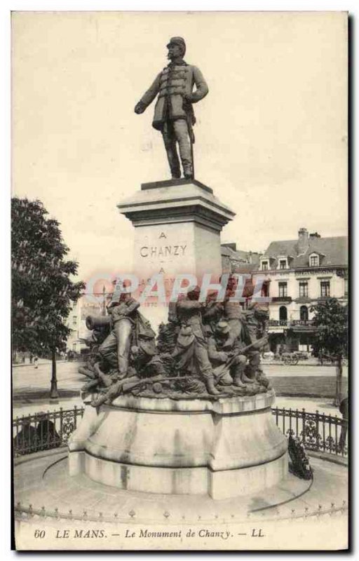 Old Postcard Le Mans Monument Chanzy Militaria