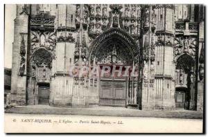 Saint Riquier Postcard Old L & # 39eglise Parvis Saint Riquis