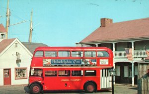 Vintage Postcard Ride The Red London Bus Center City Philadelphia Pennsylvania