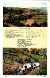 Vintage Virginia Postcard - Covered Wagon