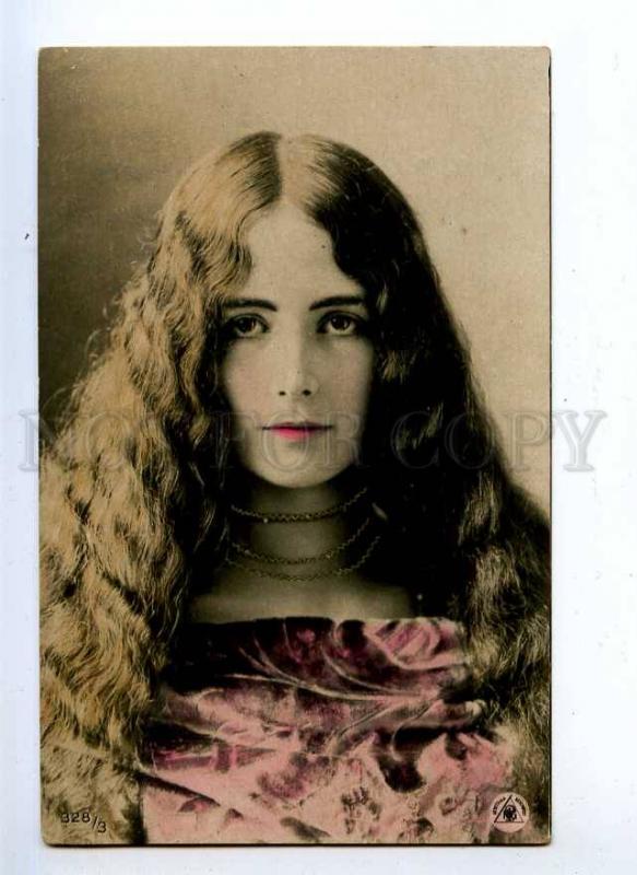 193864 CLEO DE MERODE BALLET Dancer LONG HAIR Old tinted PHOTO