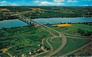 Canada Fredericton New Brunswick Aerial View Vintage Postcard 03.54