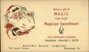 Santa Claus - Regows Magic Co Pittsburgh PA c1930 Postal Card