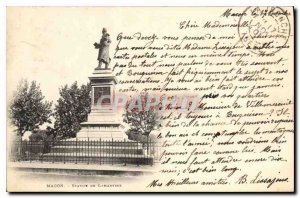 Postcard Old Macon Statue of Lamartine
