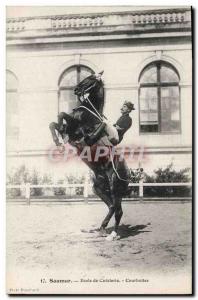 Old Postcard Horse Riding Equestrian Saumur Cavalry School bows