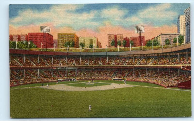 New York City~Polo Grounds Stadium~Giants Baseball~Demolished 1964~1947  Linen PC