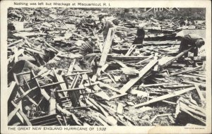 Misquamicut Rhode Island RI Storm Damage Hurricane 1938 Vintage Postcard