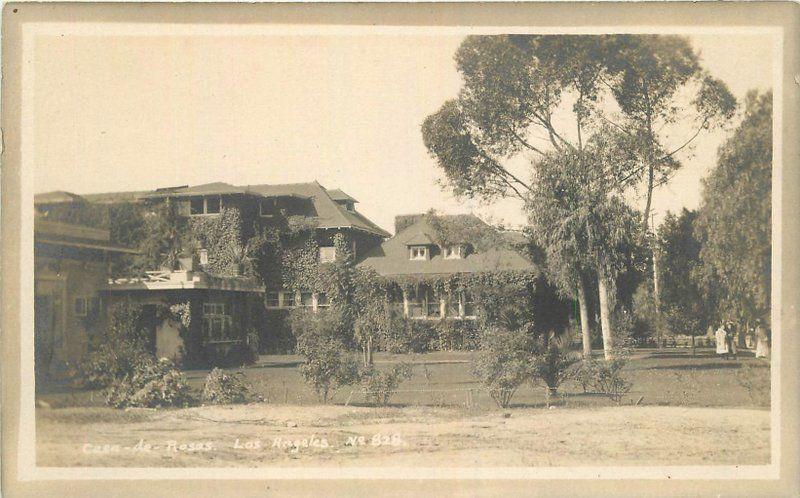 C-1910 Casa De Rosas Los Angeles California RPPC real photo postcard 6372